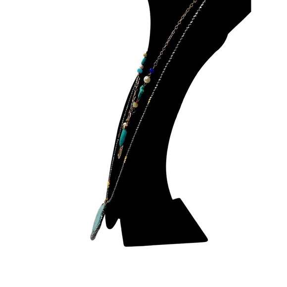 Boho Chic Faux Turquoise Statement Necklace & Bracelet Set - Picture 8 of 9